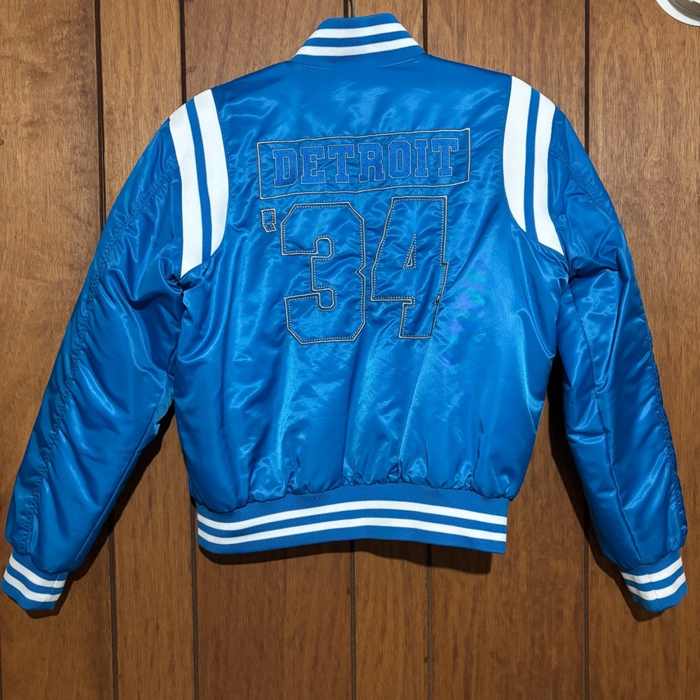 Lions Blue Satin Bomber Jacket - Picture 4 of 5